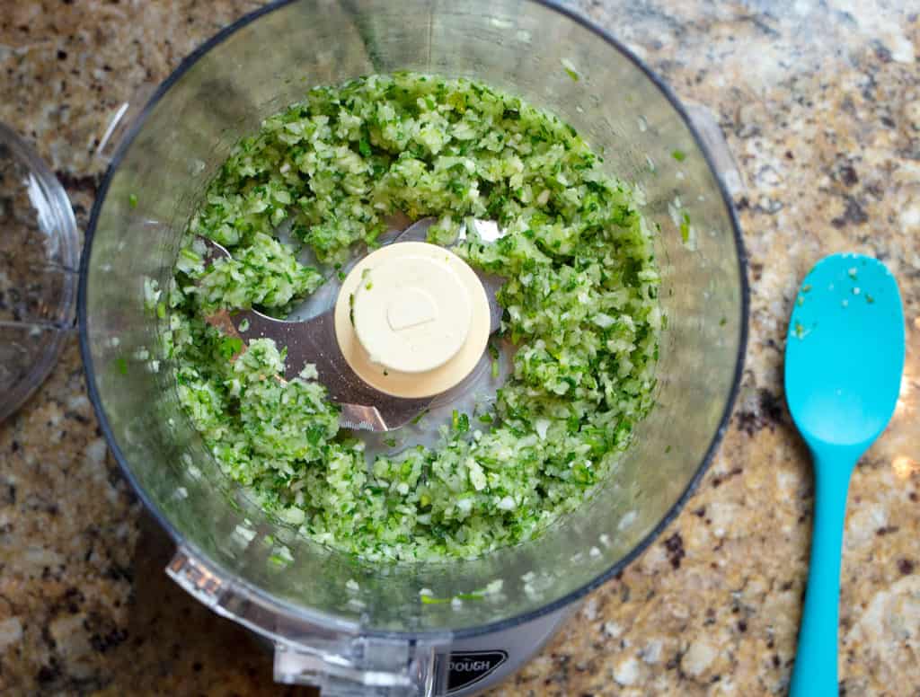 Herbs in the food processor