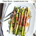 Platter of Prosciutto-Wrapped Asparagus on microgreens