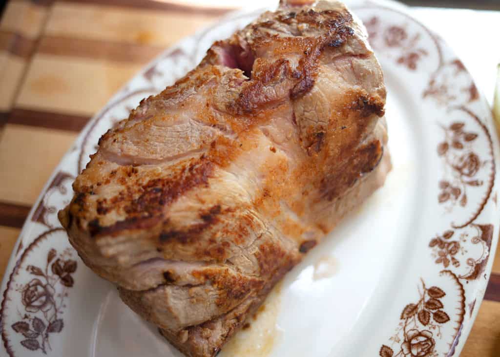 Seared pork shoulder roast