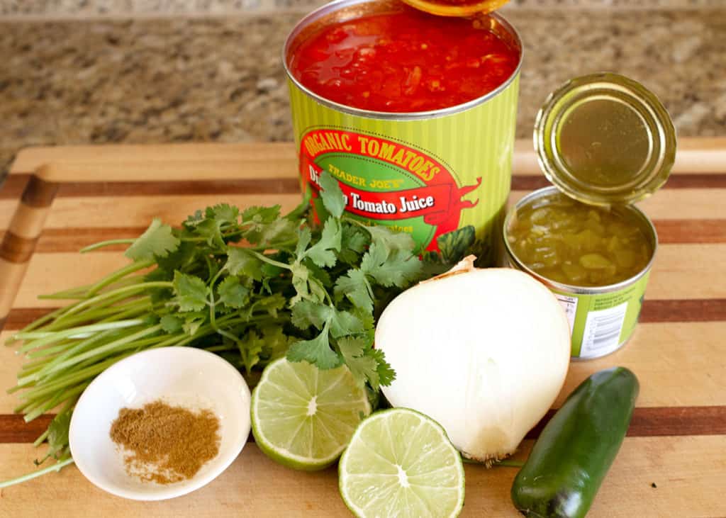 All the ingredients for the Salsa