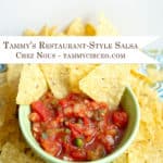 Bowl of salsa with chips scattered around