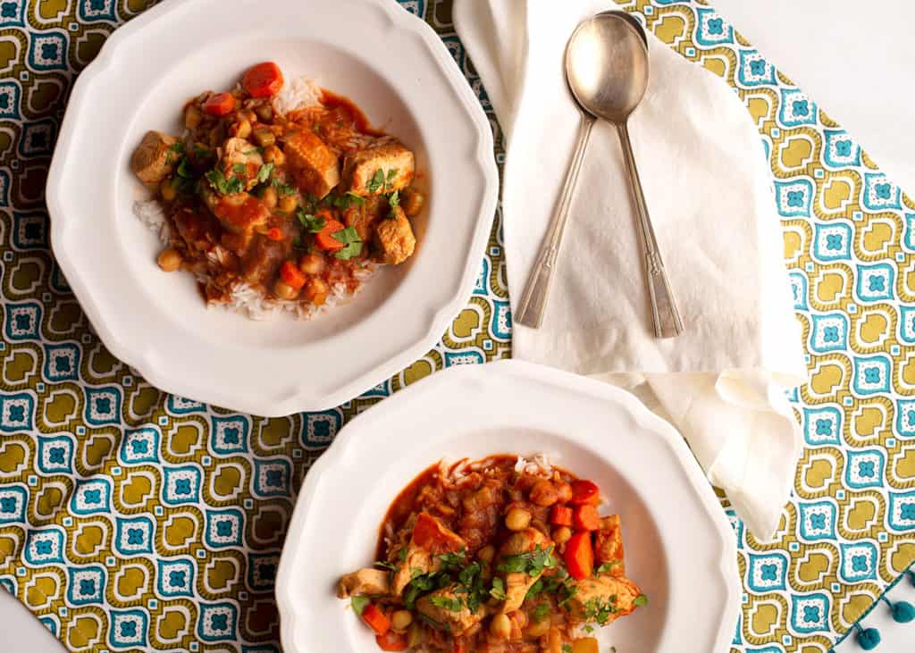 Two servings of Moroccan Chicken Stew