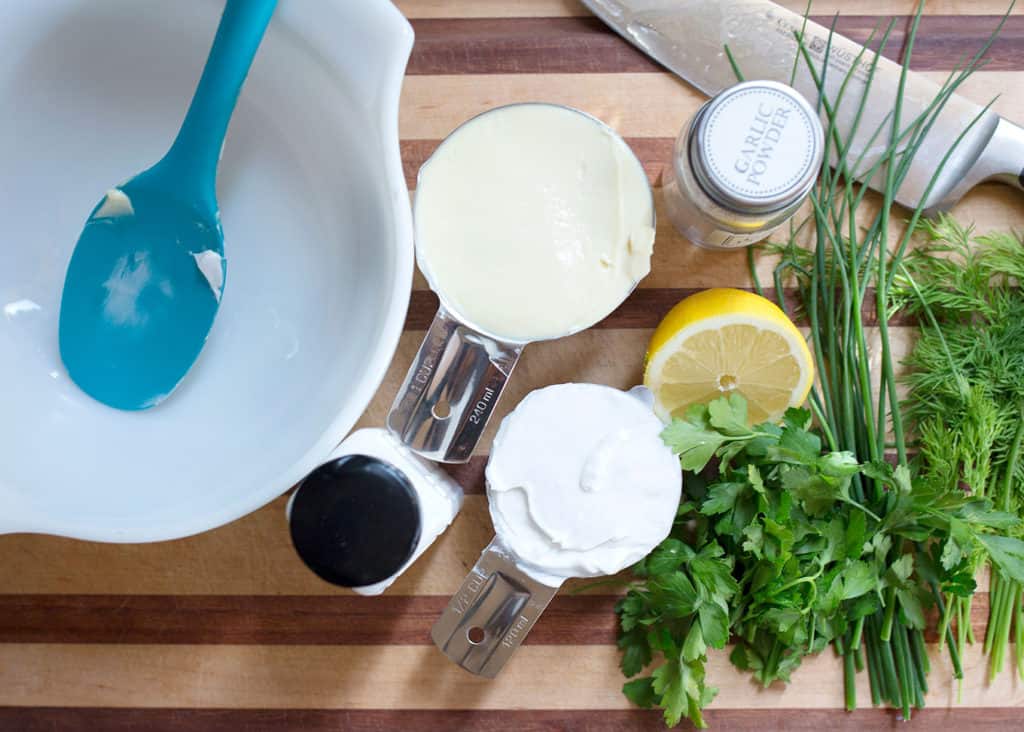 All the ingredients for Ranch Dressing
