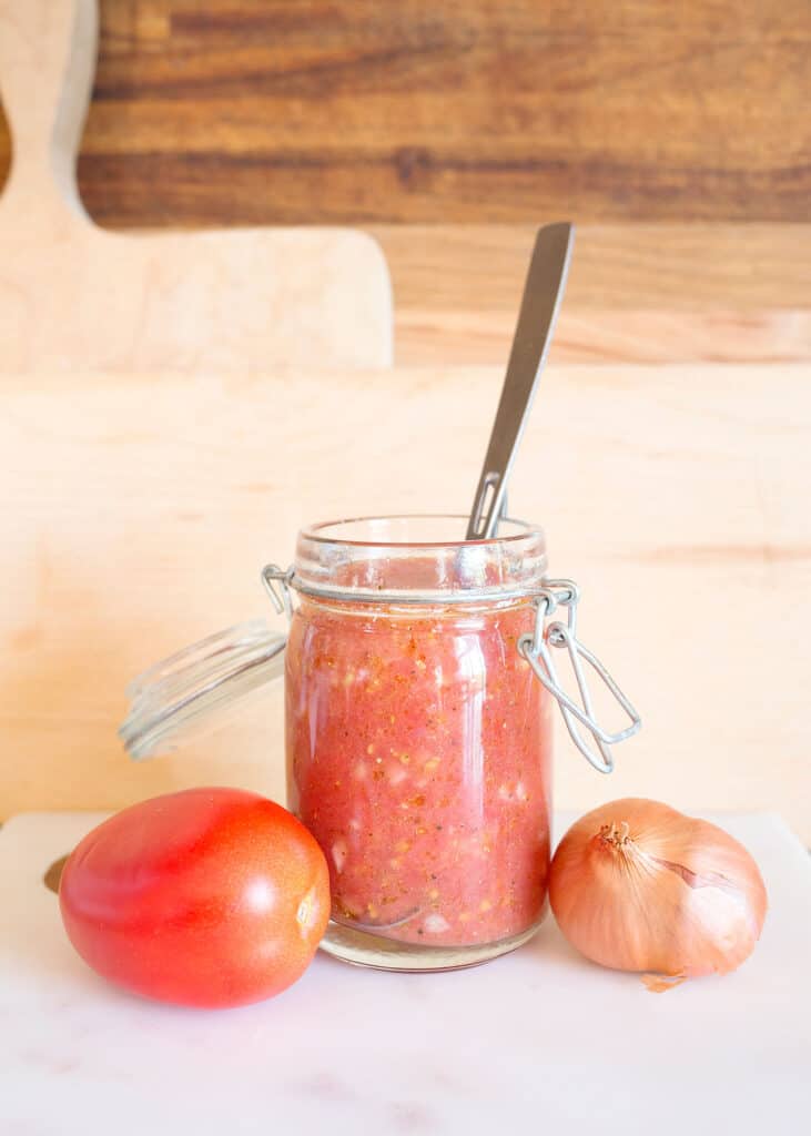 Tomato Vinaigrette in a jar