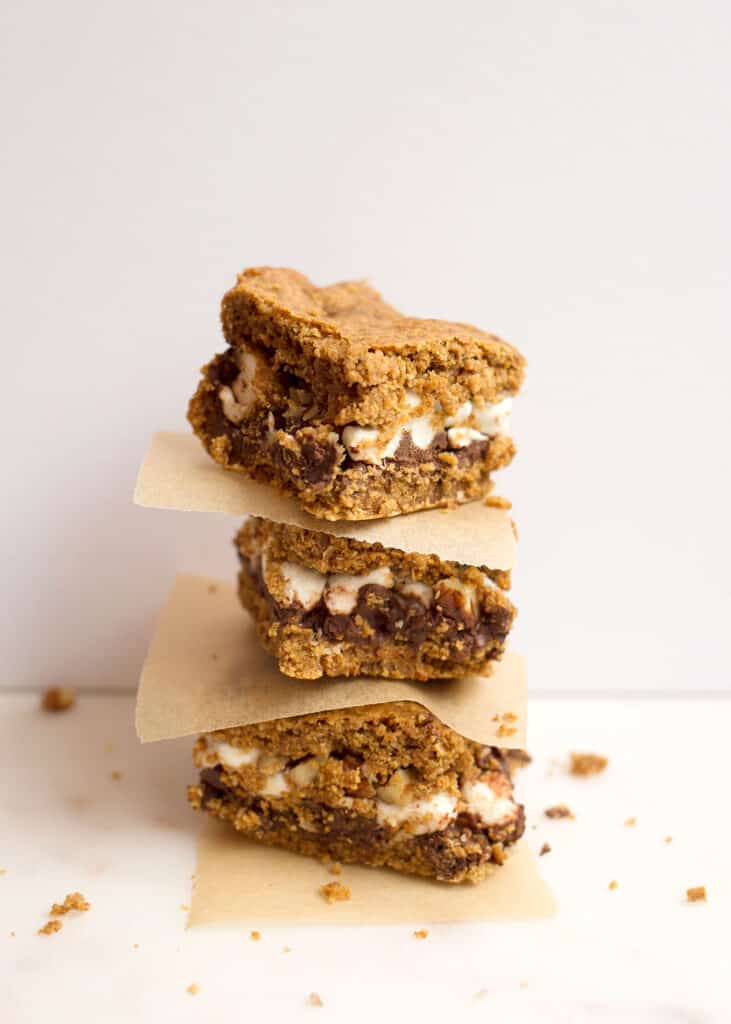 Cut and stacked Gluten-free S'mores Bars