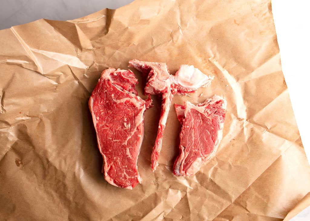 Porterhouse Steak separated from the bone