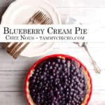 PIN for Pinterest - Blueberry Cream Pie