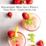 PIN for Pinterest - Strawberry Mint Agua Fresca