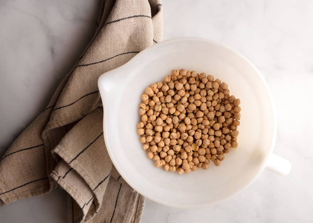 Dried chickpeas in a bowl