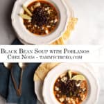 PIN for Pinterest - Black Bean Soup with Poblanos