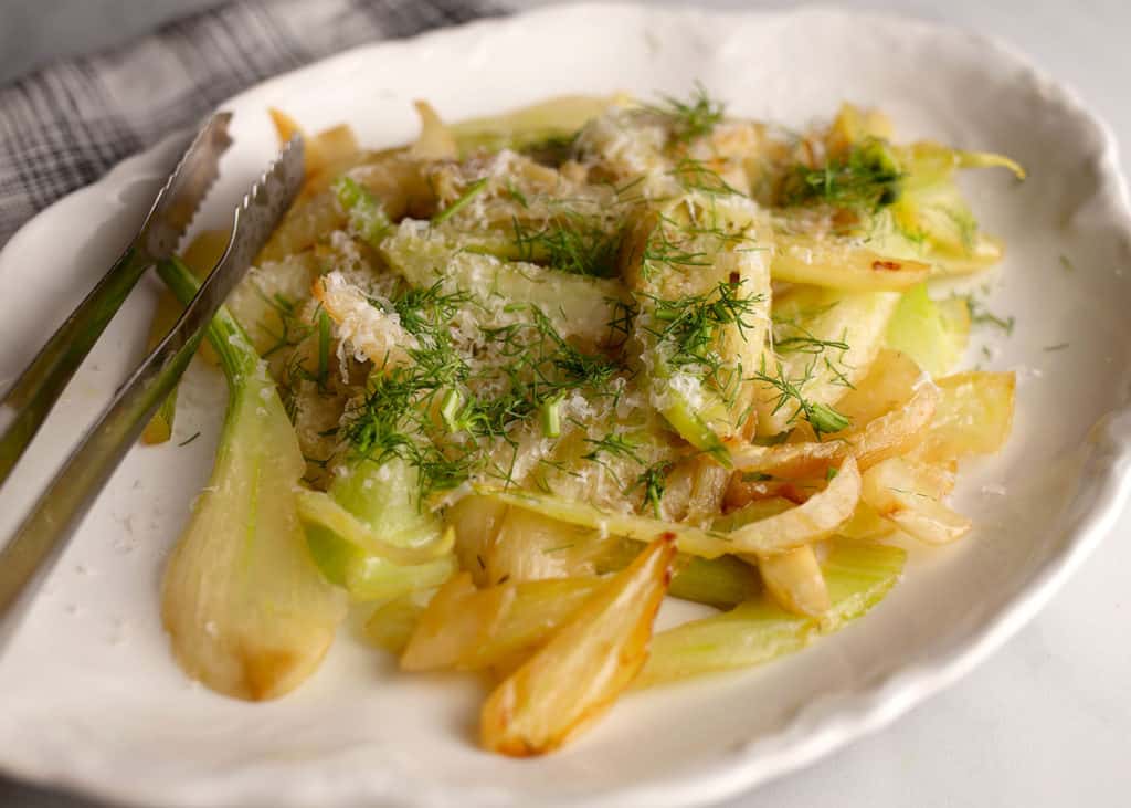 Close up of Sauteed Fennel with Parmesan Cheese