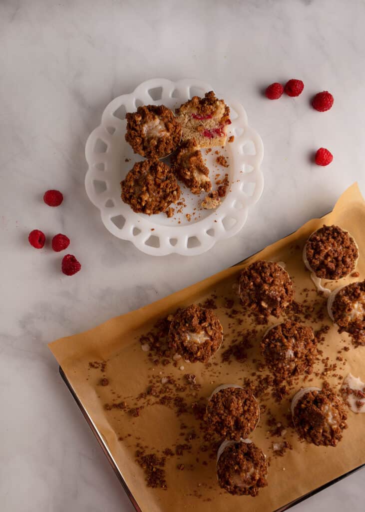 Raspberry Muffins with Streusel Topping