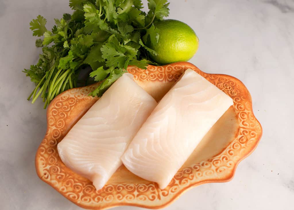 Two ½-pound fillets of halibut