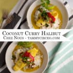 PIN for Pinterest - Coconut Curry Halibut