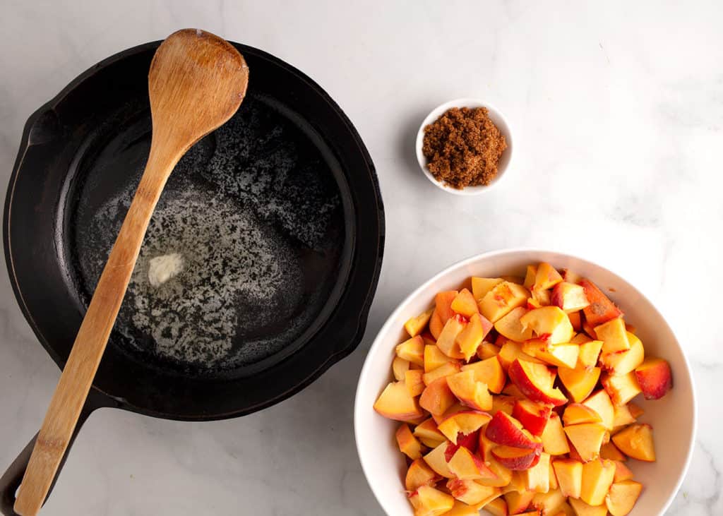 butter and brown sugar for the peaches