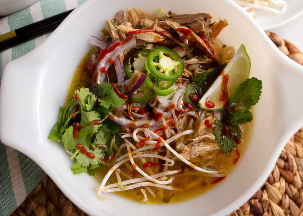 Close up of Vietnamese Chicken Pho