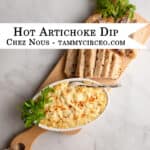 PIN for Pinterest - Hot Artichoke Dip
